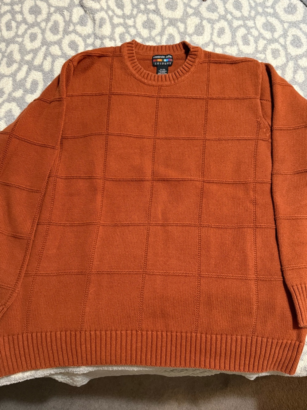 Alexander Julian Men's Rust Crewneck Sweater